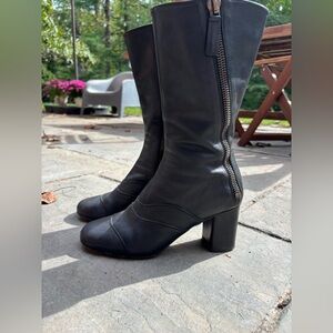 Chloe Woman’s Lexie Block Heel Boot Mid Calf Black Size 39